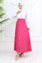 Elastic Waist Crinkle Skirt Fuchsia 3435
