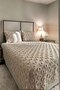 Beige Color Pompom Luxury Bedspread Set Double Size (3 Pieces) Quality Pompom