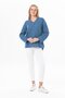 Long Sleeve Asu Summer Muslin Blouse Indigo indg - 5