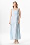 Strap Şile Cloth Square Collar Talisman Long Summer Dress Blue Striped Mvbyz - 5