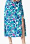 Short Sleeve Viscose Almeda Square Neck Slit Long Dress Abstract Nile Green - 4