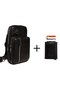 Men's Black Leather Mechanism Wallet and Daily Shoulder Bag