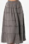 Benan Elastic Waist Long Summer Muslin Skirt Gray Gray - 4