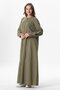 Long Sleeve Lacin Printed Muslin Seasonal Robe Khaki Hk - 6