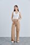 IŞIL 4510-Basenden Wide Leg Maternity Two String Combed Cotton Trousers