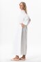 Long Sleeve Şahika Ribbed Detailed Long Muslin Summer Dress White Byz - 4