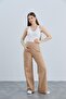 IŞIL 4510-Basenden Wide Leg Maternity Two String Combed Cotton Trousers - 6