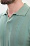 Striped Slim Fit Apaç Collar Men's Knitwear T-Shirt Çağla - 11534.25Y - 2