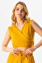 Sleeveless Deren Waist Tie Summer Muslin Blouse Mustard Hrd - 5