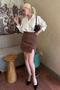 Brown Slit Detailed Women's Shorts Skirt Mg2315 - 3