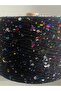 Knitting Yarn 100% Cotton Black 3mm 6mm Black Rainbow Sequin 200 Gr