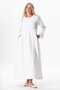 Long Sleeve Şahika Ribbed Detailed Long Muslin Summer Dress White Byz