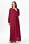 Long Sleeve Voile Ribbed Summer Robe Burgundy Brd