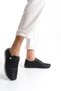 Genuine Leather Perforated Summer Soft Comfortable Flexible Lace-Up Daily Mother Black Casual Women's Shoes - 2