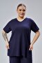 Large Size Side Slit Comfort Model Suit Tunic with Trousers 2-Piece Top and Bottom Set - 3