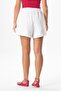 White Short Muslin Loose Fit Shorts with Elastic Waistband and Drawstring Detail - 2