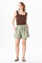 Pearl Tied Summer Muslin Shorts Olive Green Zytnysl - 4