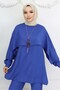 Collar Detailed Necklace Hijab Suit Cobalt Blue 4808 - 2