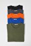 Men's Multi-Colored Plus Size Crew Neck 5-Piece T-Shirt Pack Cobalt Blue