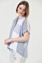 100% Linen Blue Striped Short Sleeve Shirt - 3