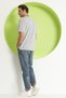 Men's Printed Oversize T-Shirt Gray Melange - 3