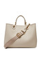 Women's Beige Shoulder Bag with Internal Compartment Brand Text and Logo Pattern Zipper Closure Ew 000360   Af12036-M1051 - 3