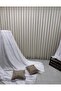 Florida Linen Look Champagne Color Bohemian Style Pompon 1/3 Fine Pliated Tulle Curtain Apm