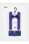 Purple Color Children's Trouser Suspender Bow Tie Set 1-9 Years Celebration and Ceremony Clothing Accessory