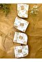 % Cotton Muslin Fabric Bear Patterned Set of 4 Mouth Wipes