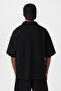 Polo Neck Oversize T-Shirt Black - 5