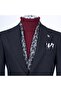 Italian Style Slim Fit Mono Collar Men's Single Jacket Black T13579 - 2
