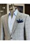 Italian Style Slim Fit Plaid Men's Jacket Navy Blue T12549 - 2