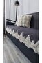 Lace Sofa Bed Cover Luxury Mode Sponge Non-Slip Base Velvet Striped Dark Gray