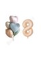 Bal10 Sand Beige Number and Heart Foil Balloon Set Age 8