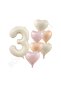 Renaissance Number and Heart Foil Balloon Set Age 3