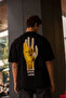 Unisex Crew Neck Printed Oversize T-Shirt - Black - 2