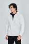    Men's Hooded Plain Zipper Cardigan - White