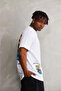 White Unisex Oversize Printed Crew Neck T-Shirt - 3