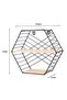 Black metal shelf stand, hexagonal shape, size 11X27X30 cm - 2