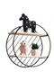 Black decorative shelf stand, round shape, size 11 x 30 cm