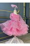 Girl's Pink Beaded Dress, Girl's Beaded Graduation Dress - 3