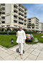 Special Stone Buttoned Scuba Suit White - 8