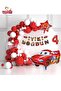4 Year Old Car Banner Red Car Star Foil Balloon White Red Concept Birthday Party Set Decoration