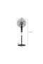 مروحة أرضية، 40 سم، 4 إعدادات للسرعة، ارتفاع قابل للتعديل، شاشة LED، 60 واط، RWF-16AHD - 9