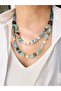 Blue Natural Stone Real Pearl Necklace 50 cm