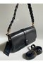 Bag Knitted Detail Women's Black Handbag - 3