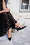 Staz Black Wedge Heel Women's Shoes