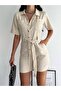 Belted Short Sleeve Herringbone Salopet - 2