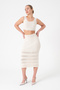 Openwork Crop Skirt Women's Knitwear Set - 6