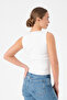White V-Neck Women's Knitwear Blouse - 6